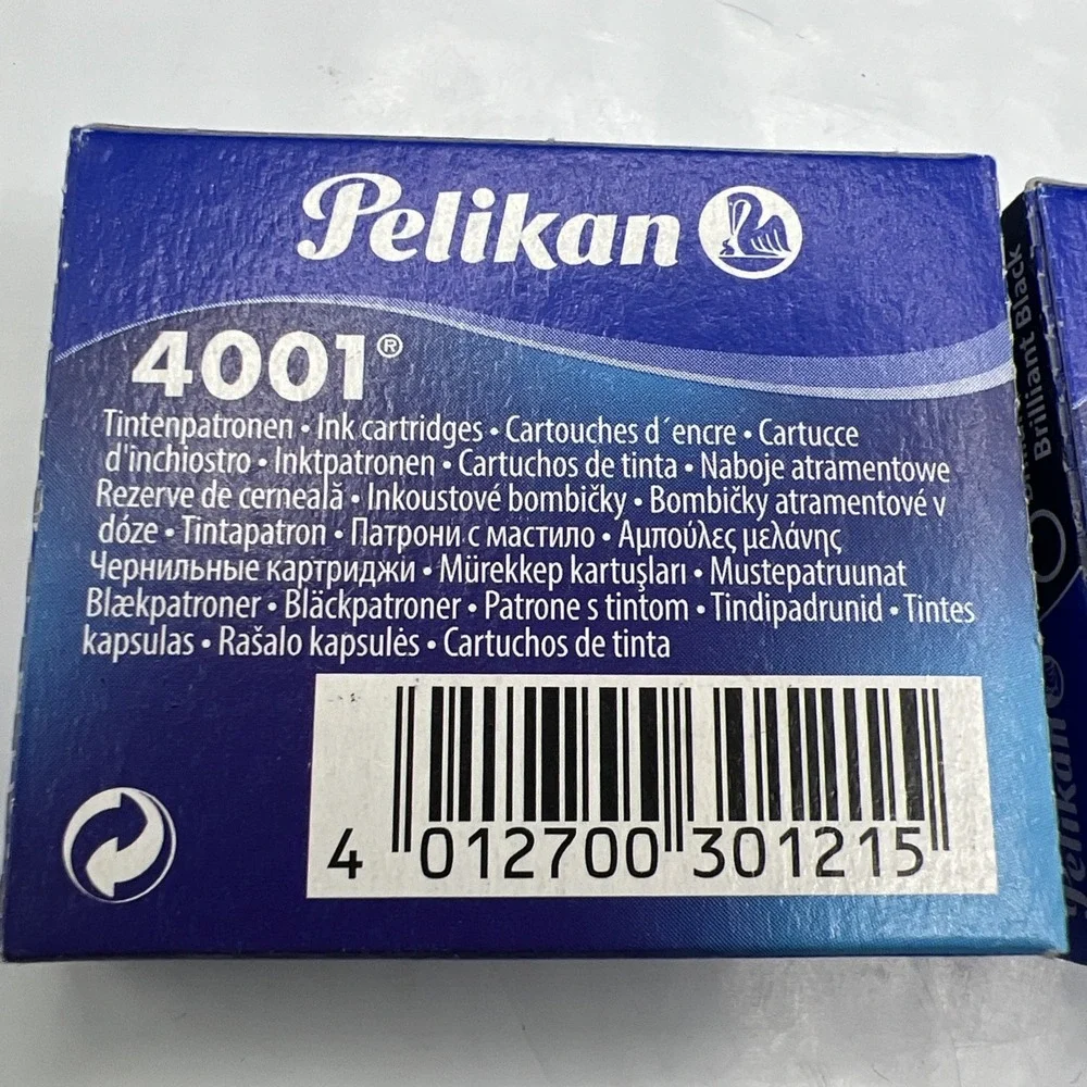 Lot of 11 Pelikan 4001 Fountain Pen Ink Cartridges Brilliant Black Germany NOS